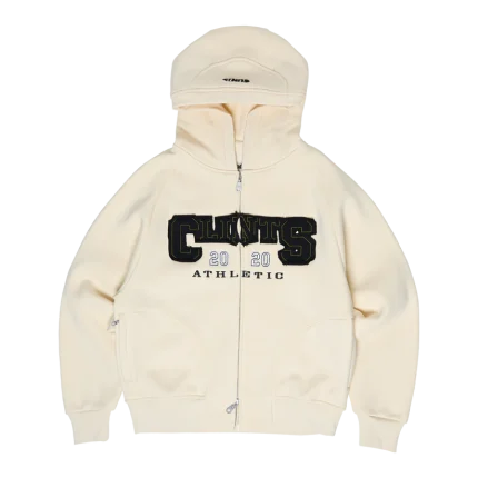 Clints Heritage Cotton Hoodie – Cream/Black