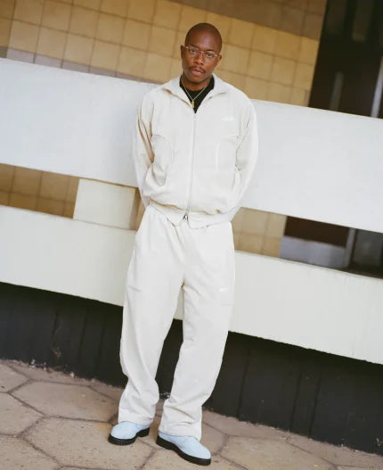 Clints Velour track – Ivory White pant