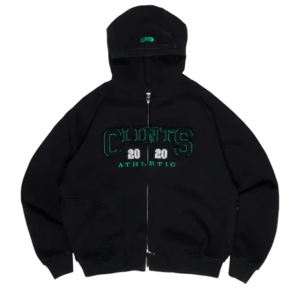Clints Heritage Cotton Hoodie – Black/Green