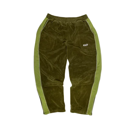 Clints Velour track – Olive Green pant