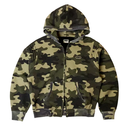 Clints Pintuck Zip Hoodie – Camo