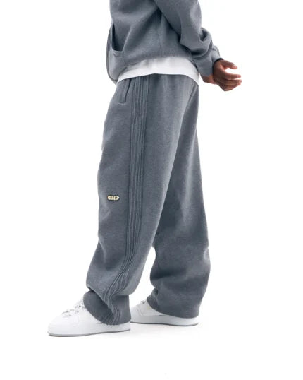 Clints Pintuck Sweatpants – Marl Grey