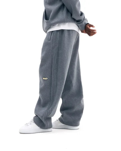 Clints Pintuck Sweatpants – Marl Grey