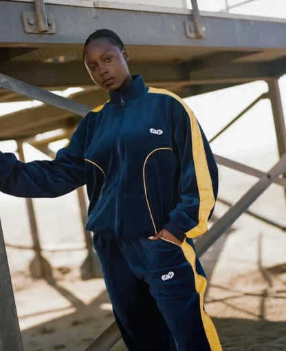 Clints Velour track – Blue/yellow pant