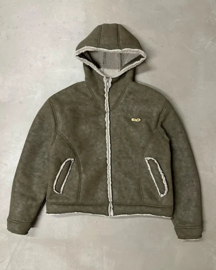 Clints Inc Zip-Up Hoodie – Brown