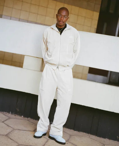 Clints Velour track – Ivory White pant