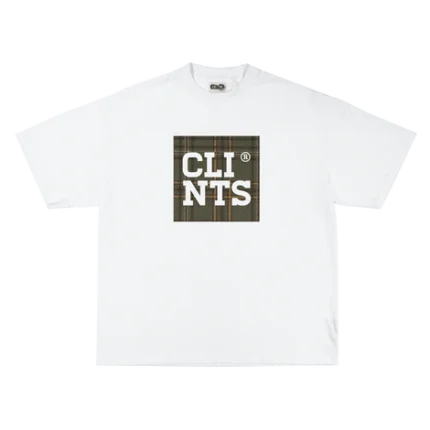Clints Plaid Box Logo Tee – Heavyweight