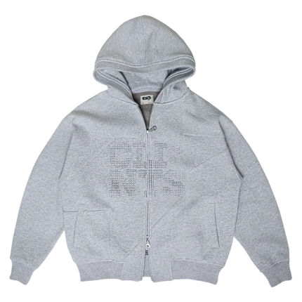 Clints Studded Hoodie – Grey