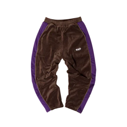Clints Velour track pant – Brown/Purple