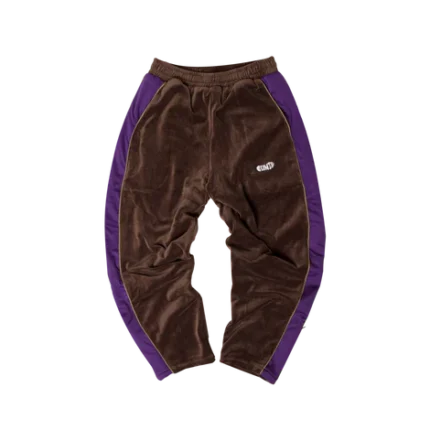 Clints Velour track pant – Brown/Purple